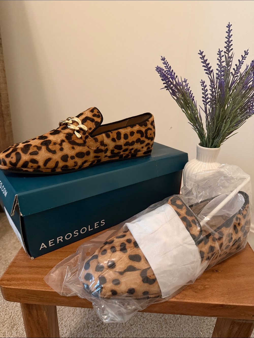 AEROSOLES Leopard-Print Ballet Flat in Tan and Black - Picture 5 of 6